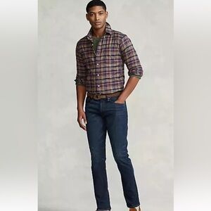 Polo Ralph Lauren Varick Slim Straight Authentic Dungaree Blue Jeans Mens 36x32